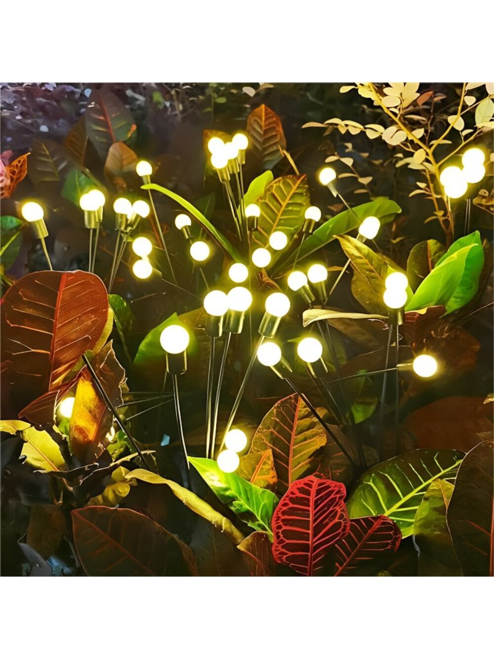 (2 Pack 16 LED Firefly Light, New Upgraded Swaying Starburst Solar
